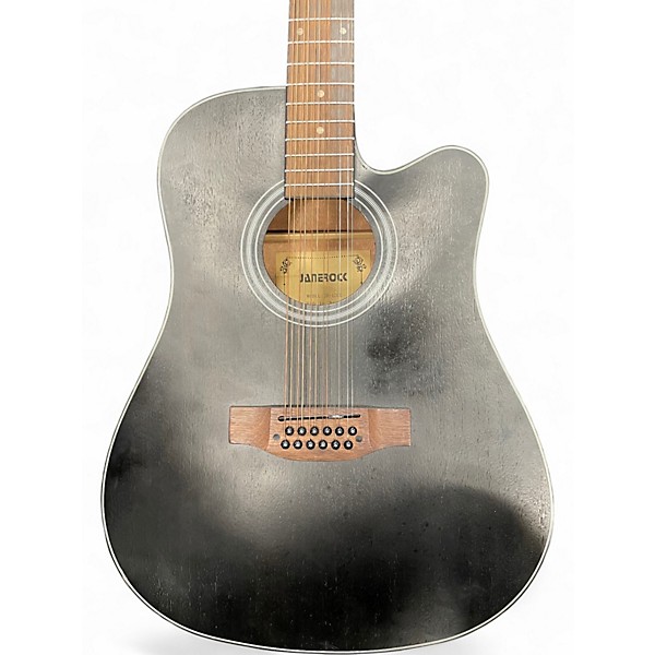 Used Janerock JR12CE Black 12 String Acoustic Electric Guitar
