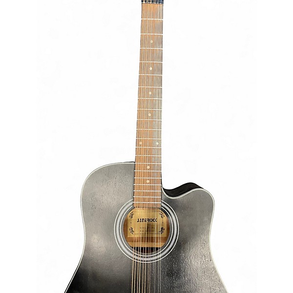 Used Janerock JR12CE Black 12 String Acoustic Electric Guitar