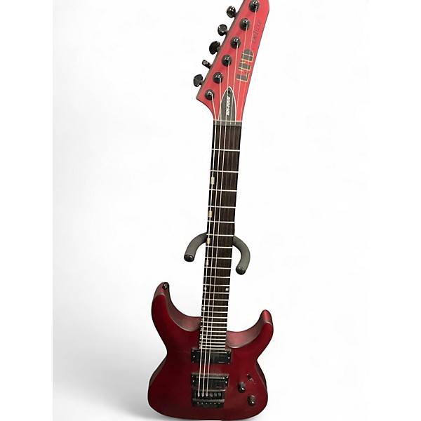 Used ESP LTD MH1000 Deluxe EVERTUNE Satin Red Solid Body Electric Guitar