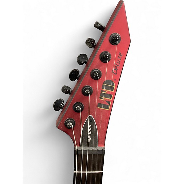 Used ESP LTD MH1000 Deluxe EVERTUNE Satin Red Solid Body Electric Guitar