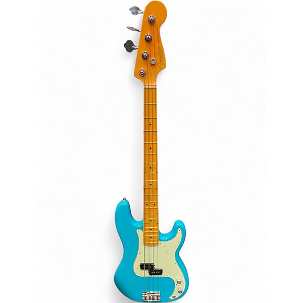 Used Fender American Professional II Precision Bass Miami Blue Electric Bass Guitar