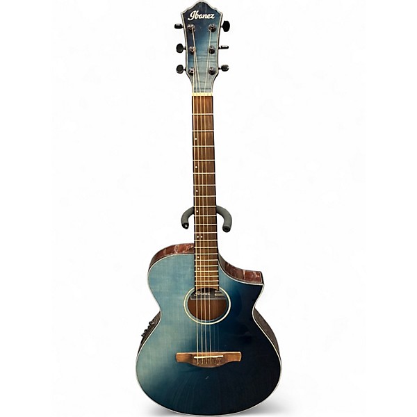 Used Ibanez AEWC32FM Blue Burst Acoustic Electric Guitar