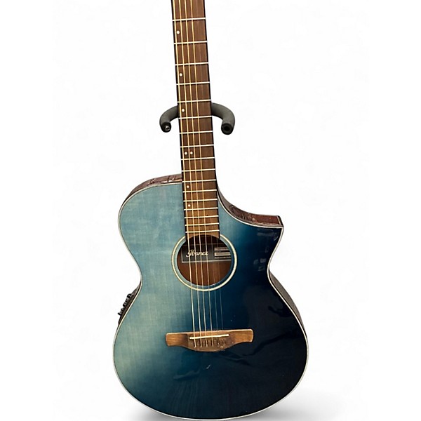 Used Ibanez AEWC32FM Blue Burst Acoustic Electric Guitar