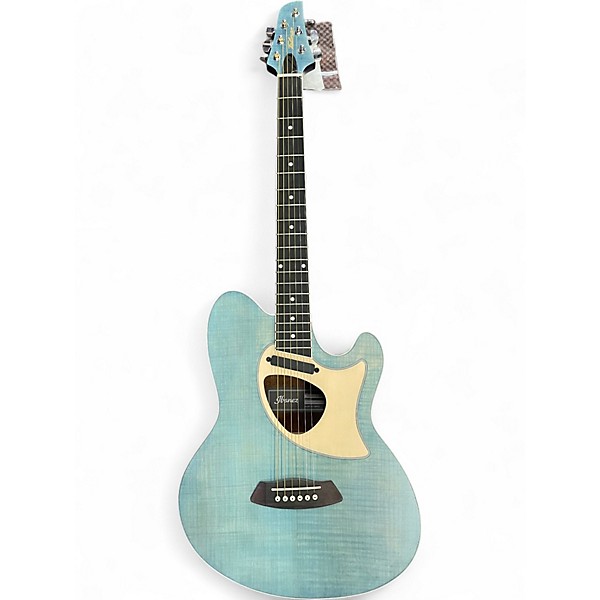 Used Ibanez talman tcm50 Faded Blue Jean Acoustic Electric Guitar