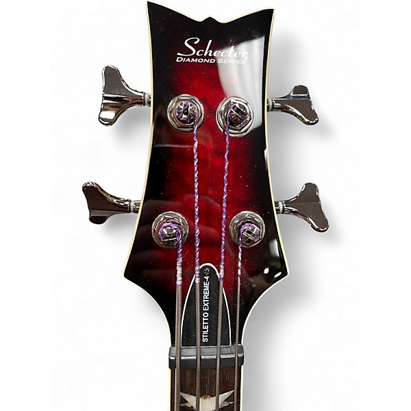 Used Schecter Guitar Research STILETTO EXTREME 4 Cherry Sunburst Electric Bass Guitar