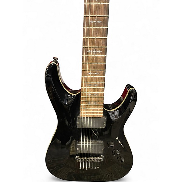 Used Schecter Guitar Research Hellraiser C7 7 String Black Solid Body Electric Guitar
