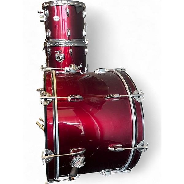 Used Sunlite 4 Piece 4-PIECE KIT Candy Apple Red Drum Kit