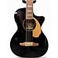 Used Fender Kingman Acoustic Electric Bass Black Acoustic Bass Guitar