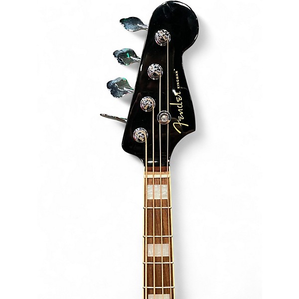 Used Fender Kingman Acoustic Electric Bass Black Acoustic Bass Guitar