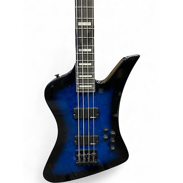 Used Jackson JS Series Kelly Bird JS3Q Trans Blue Burst Electric Bass Guitar