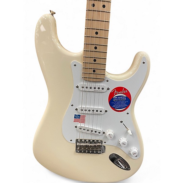 Used Fender Eric Clapton Signature Stratocast Olympic White Solid Body Electric Guitar