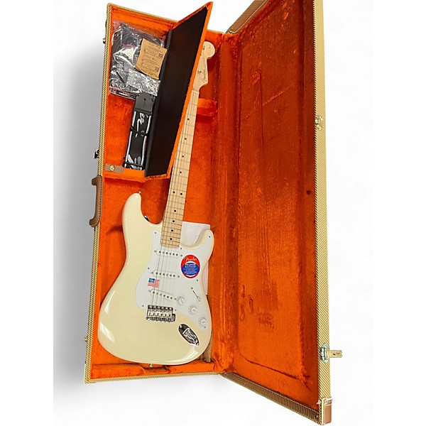 Used Fender Eric Clapton Signature Stratocast Olympic White Solid Body Electric Guitar