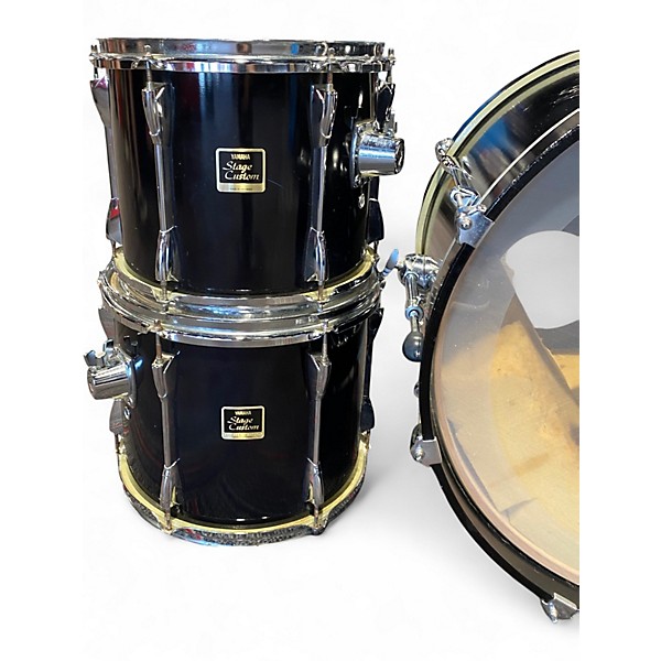 Used Yamaha 6 Piece Stage Custom Black Drum Kit