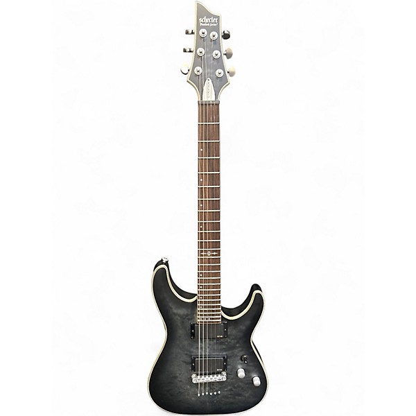Used Schecter Guitar Research Diamond Series PT Trans Black Solid Body Electric Guitar