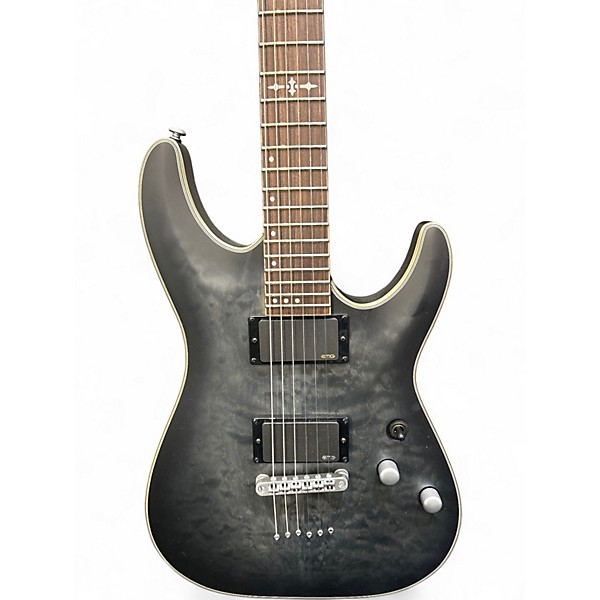 Used Schecter Guitar Research Diamond Series PT Trans Black Solid Body Electric Guitar