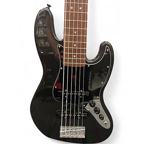 Used Squier Affinity Jazz Bass 6 String Black Electric Bass Guitar