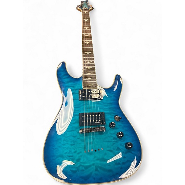 Used Schecter Guitar Research Omen Extreme 6 Trans Blue Solid Body Electric Guitar