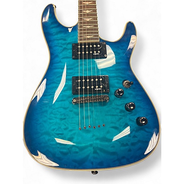 Used Schecter Guitar Research Omen Extreme 6 Trans Blue Solid Body Electric Guitar