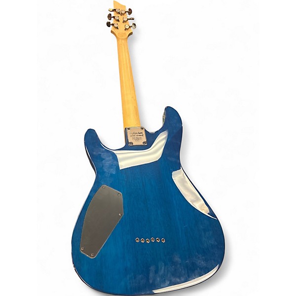 Used Schecter Guitar Research Omen Extreme 6 Trans Blue Solid Body Electric Guitar