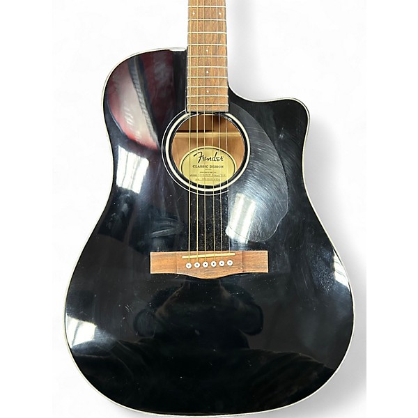 Used Fender 60SDCE Black Acoustic Electric Guitar