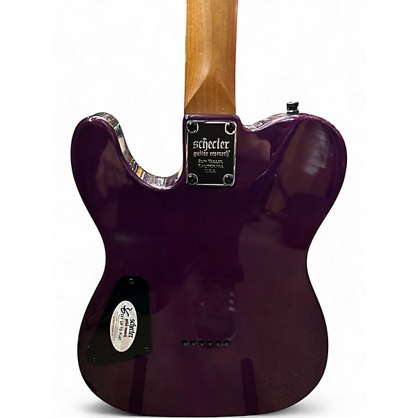 Used Schecter Guitar Research PT PRO Purple Burst Burl Solid Body Electric Guitar