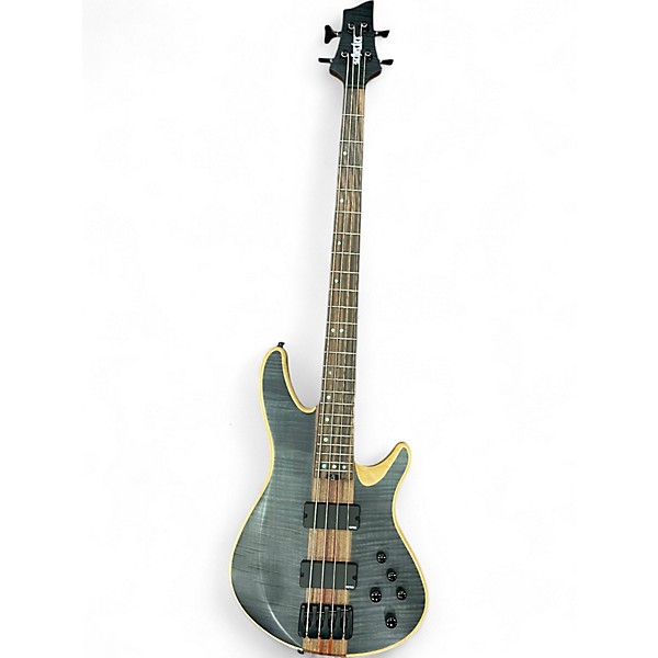Used Schecter Guitar Research CB-4 Charles Berthoud See-Thru Black Satin Electric Bass Guitar