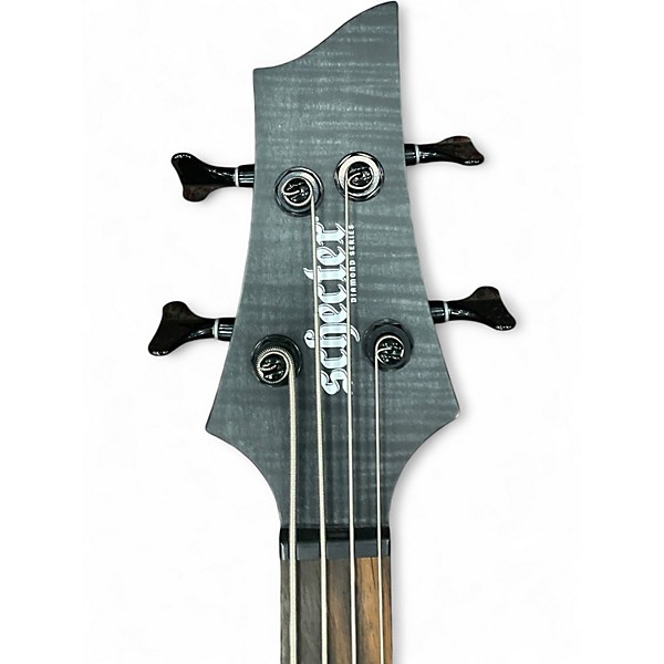 Used Schecter Guitar Research CB-4 Charles Berthoud See-Thru Black Satin Electric Bass Guitar