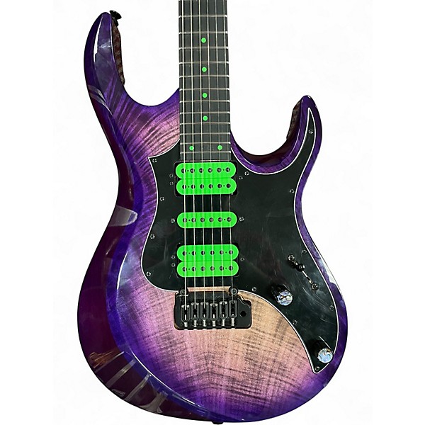 Used Kiesel Aries A6 Titanium Transparent Purple Solid Body Electric Guitar
