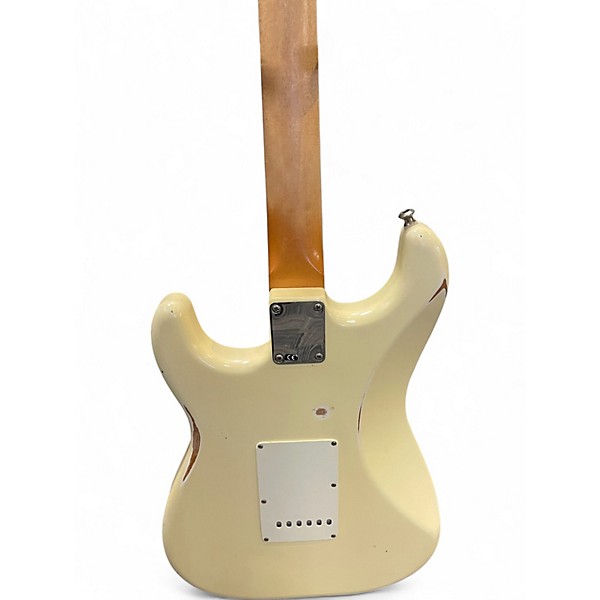 Used Fender Road Worn 1960S Stratocaster Left Handed Olympic White Electric Guitar