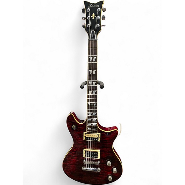 Used Schecter Guitar Research Tempest Custom Crimson Red Burst Solid Body Electric Guitar