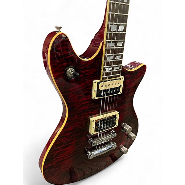 Used Schecter Guitar Research Tempest Custom Crimson Red Burst Solid Body Electric Guitar