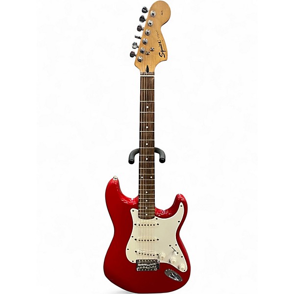 Used 2001 Squier Affinity Stratocaster Candy Apple Red Solid Body Electric Guitar