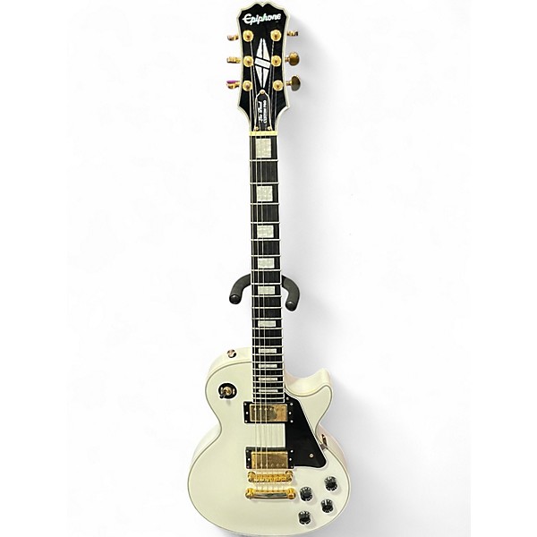 Used Epiphone Les Paul Custom Pro White Solid Body Electric Guitar