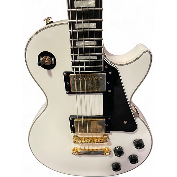 Used Epiphone Les Paul Custom Pro White Solid Body Electric Guitar