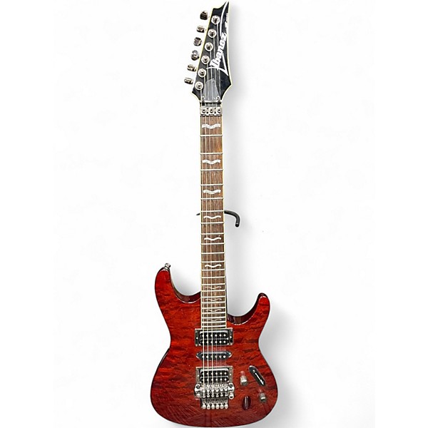 Used Ibanez S470DXQM Burgundy Solid Body Electric Guitar