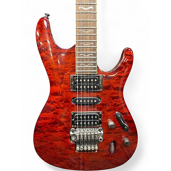 Used Ibanez S470DXQM Burgundy Solid Body Electric Guitar