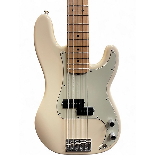 Used 2017 Fender American Professional Precision V Olympic White Electric Bass Guitar