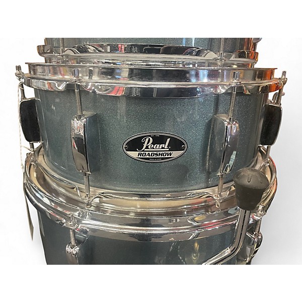 Used Pearl 5 Piece ROADSHOW Fusion Blue Agave Drum Kit