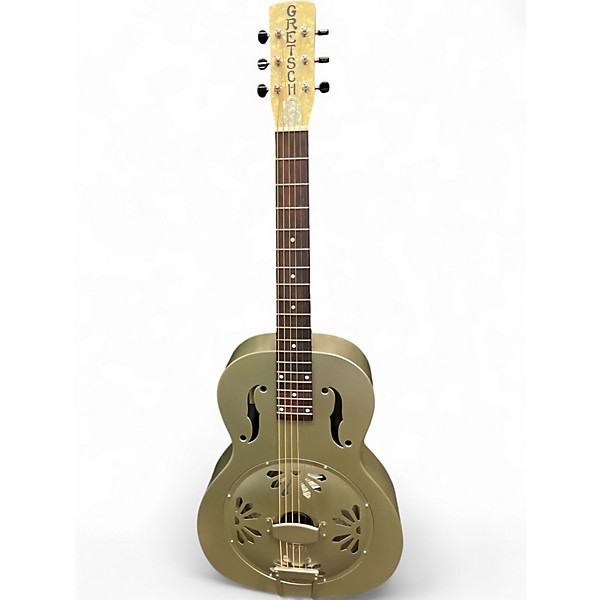 Used Gretsch Guitars G9210 Honey Dipper Round-Neck Brass Body Brass Resonator Guitar