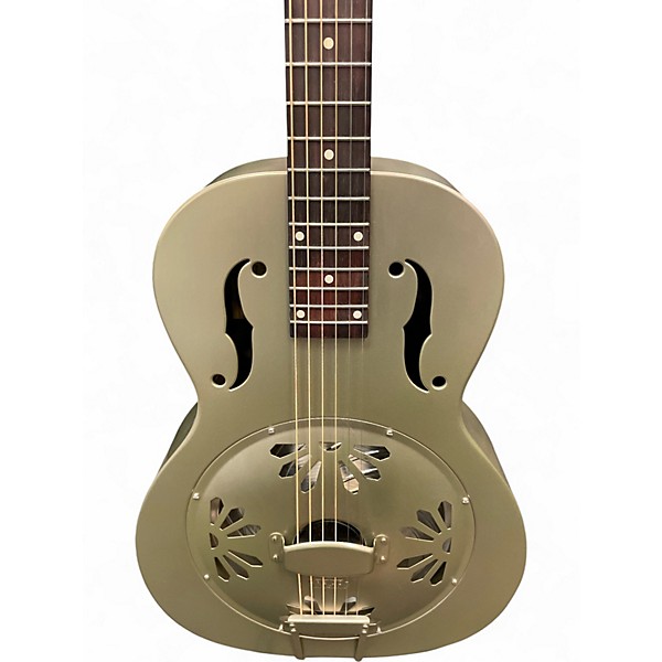 Used Gretsch Guitars G9210 Honey Dipper Round-Neck Brass Body Brass Resonator Guitar