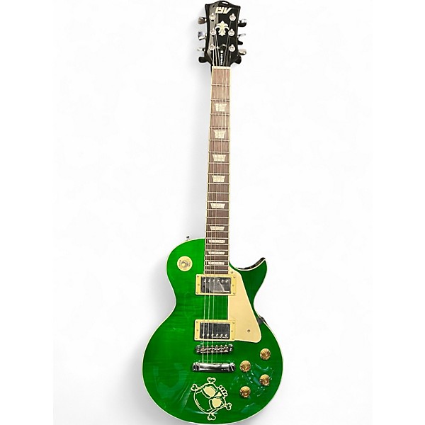 Used Iyv SINGLE CUT GREEN Solid Body Electric Guitar