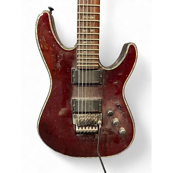 Used Schecter Guitar Research Diamond Series Hellraiser Sunset Black Cherry Solid Body Electric Guitar