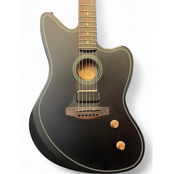 Used Fender Acoustasonic Standard Jazzmaster Black Acoustic Electric Guitar