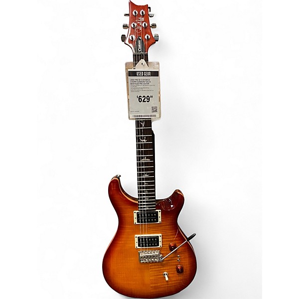 Used PRS SE Custom 24 Cherry Sunburst Solid Body Electric Guitar