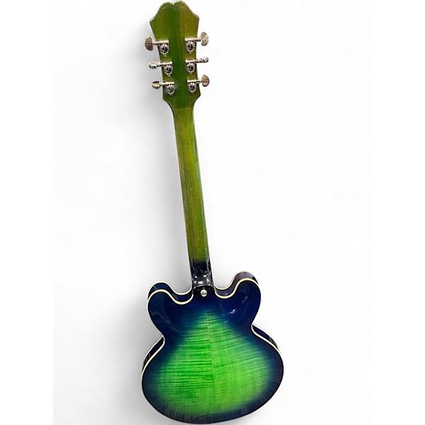 Used Epiphone Dot Deluxe Flametop AQUAMARINE Hollow Body Electric Guitar