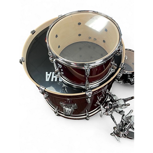 Used Yamaha 7 Piece Stage Custom Cranberry Red Drum Kit