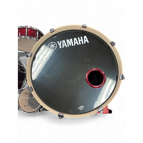Used Yamaha 7 Piece Stage Custom Cranberry Red Drum Kit