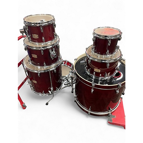 Used Yamaha 7 Piece Stage Custom Cranberry Red Drum Kit