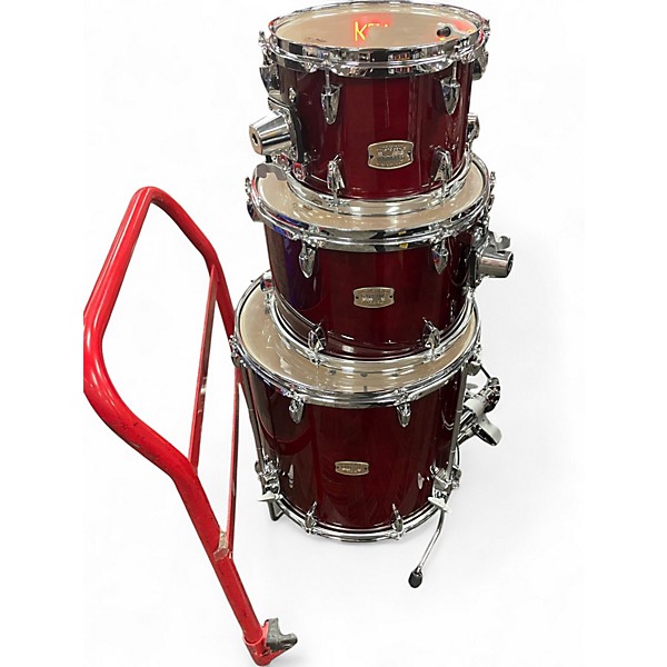 Used Yamaha 7 Piece Stage Custom Cranberry Red Drum Kit