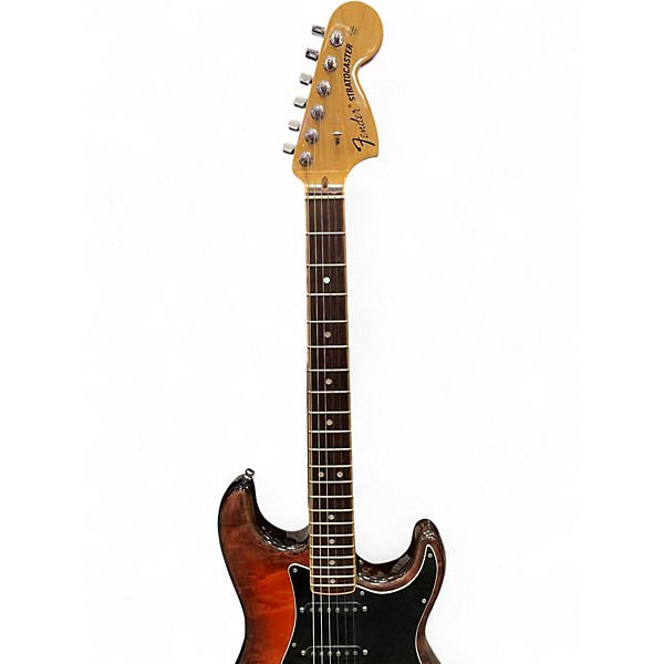 Used 2014 Fender DEALER EVENT SELECT STRATOCASTER RED/BLACK FLAME Solid Body Electric Guitar